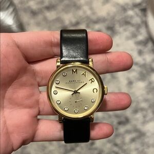 Marc by Marc Jacobs Gold Dial Black Strap Watch